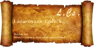 Lazarovics Csák névjegykártya